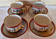 ANTICO Set 4 Tazzine e Piattini Porcellana C.T. ALTWASSER Silesia - Inizi '900