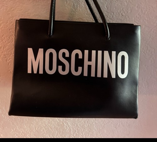 Moschino black logo tote - moschino,
