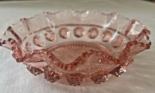 Piatto vetro pressato rosa - piatto,