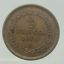 1/2 MEZZO BAIOCCO  1850 BOLOGNA  anno IV  STATO PONTIFICIO Pio IX