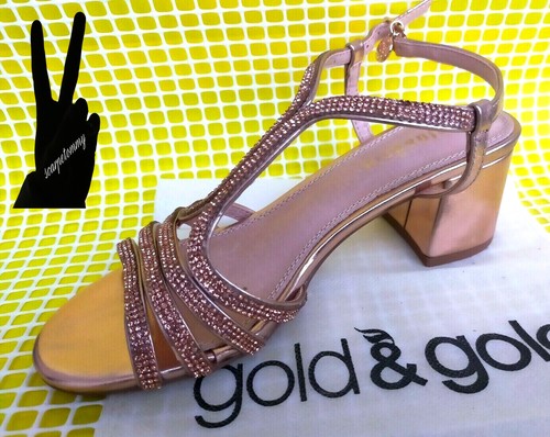 Sandali donna tacco oro - 36,