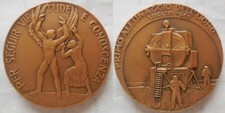 n.30 medaglia ricordo 1° uomo sulla luna 1969 60mm unc