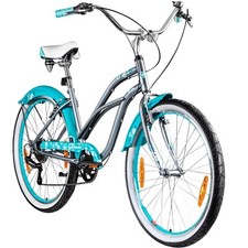 Galano Malibu 26" Beachcruiser bicicletta cruiser bike unisex grigio metallo 40 cm
