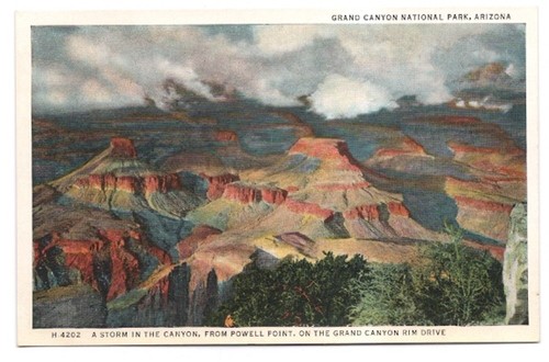 Grand canyon rim - canyon, cartolina