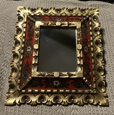 Specchio Vintage~Italiano~Fiorentino~Barocco~Oro Dorato~Ornato~@12,75”x14”~*LEGGI*