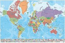 Mappamondo Da Parete - Poster
