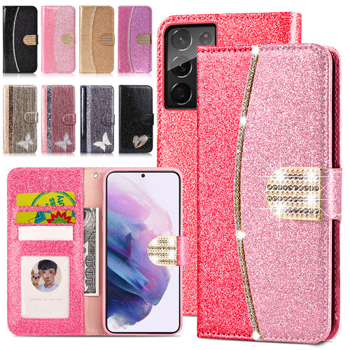 Custodia flip pelle glitter