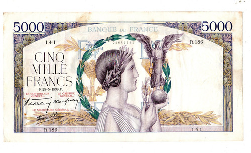 Francia biglietto 5000 franchi - biglietto,