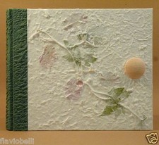 ALBUM FOTOGRAFICO CARTA DI RISO BOTTONE LEGNO 100 FOTO CRESIMA NOZZE COMPLEANNO