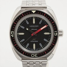 Longines Ultra Chron L2.836.4.52.9 SS SS AT quadrante nero 6 collegamenti aggiuntivi