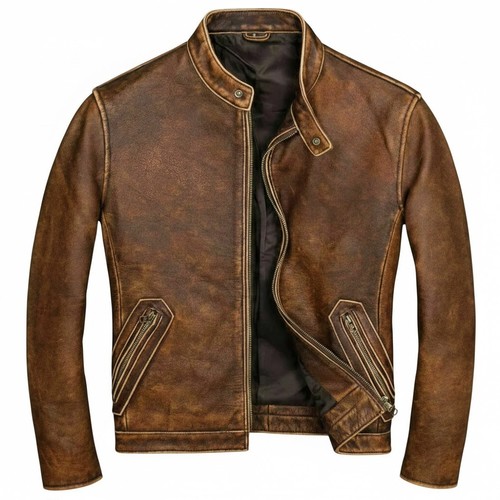 Giacca pelle uomo biker