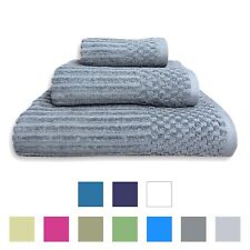 Set Asciugamani 3 Pezzi (Viso + Ospite + Telo) in Spugna 600gr 100% Puro Cotone