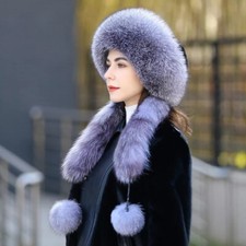 Women's Real Fox Fur Hat