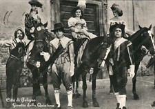 1958 Foligno Perugia Giostra Quintana Costumi dame paggi Rione Cassero Cartolina