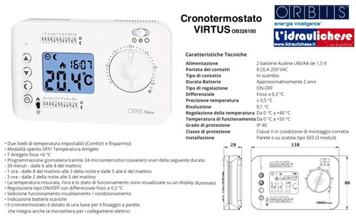 Cronotermostato digitale orbis - digitale,
