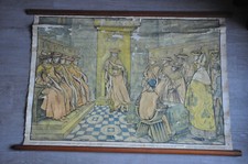 Antica Manifesto da Scuola Educativo Firmata Edmund Van Offel N° 38 A Restauro