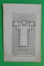 a93) Firenze Pianta S. Lorenzo stampa originale dis. Barbalonga inc. Verico 1822