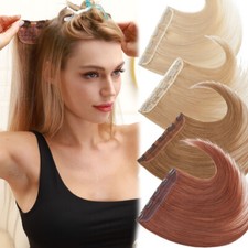 Extension capelli umani clip vera spessa US pezzo unico testa piena trama Remy bionda