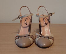 Slingback Anna F. beige/tortora n° 36 in pelle con tacco - usato