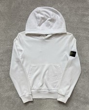 Stone Island Junior Felpa con Cappuccio Bianca, Bambini Età 7-8 Anni Ottime Condizioni Prezzo di listino £160