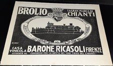 Pubblicità Brolio Chianti/Continental Generatore Di Gas (1928)