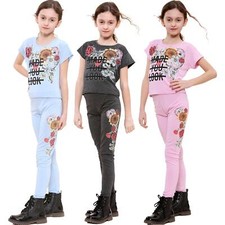 Top e leggings bambina maniche