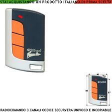 Telecomando Radiocomando Securvera Sbeco 3 Canali Freq. 433,92 MHz Rolling Code