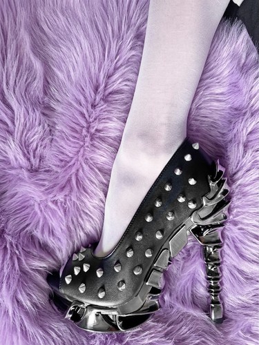 Spiked heel metal heels hades - spiked,