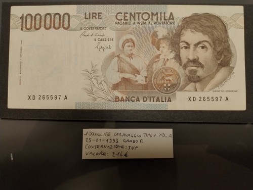 100000 lire caravaggio tipo - 100000,