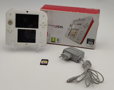Nintendo 2DS Bianco + Rosso Console Completa Caricabatterie Scheda SD 4GB