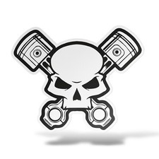 Sticker teschio pistoni - teschio,