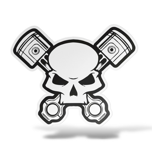 Sticker teschio pistoni - teschio,