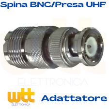 ADATTATORE DA PRESA FEMMINA UHF PL259 A SPINA MASCHIO BNC CONNETTORE RADIO CB