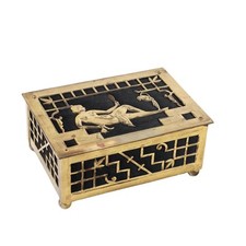 Scatola Art Déco Bronzo Tessuto Europa Anni '20 '30 Antiquariato 