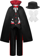 Costume Da Mago per Bambini Halloween Carnevale Vestito Mago Bambino Bambina Con