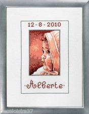 Permin 92-8361 Quadro Di Nascita Bambina Ricamo Contato