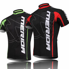 Merida Cycle Jersey Uomo Manica Corta Ciclismo Maglia Bicicletta Verde Rosso