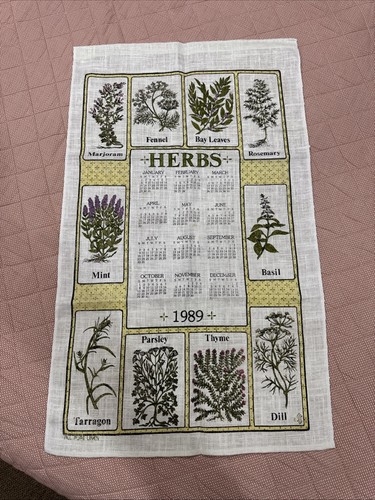 Asciugamano calendario erbe