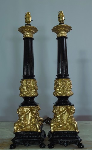 Coppia lampade putti cherub - coppia, putti/cherub
