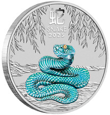 2025 COLORED Lunar Year of the SNAKE 1oz Silver $1 Coin In Capsule $1