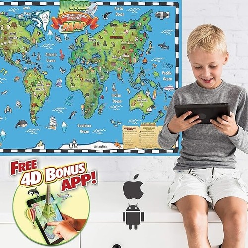 Mappa del mondo - mappa, educativa