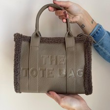 Borsa Tote Con Bordo In Pelliccia Media con Tracolla