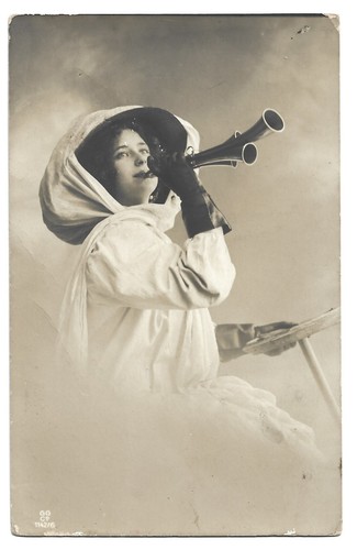 Antica cartolina donna al - cartolina:,