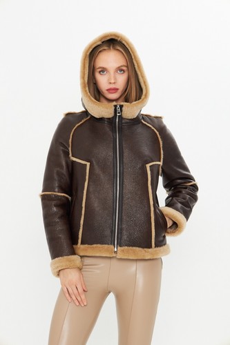 Giacca donna marrone - , shearling