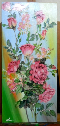 Quadro rose decoupage - rose",
