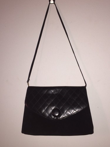 Borsa vintage nera camoscio - nera, di
