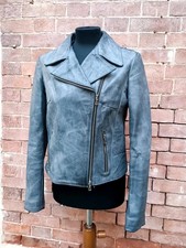 Biker Giacca Vera Pelle Grigio