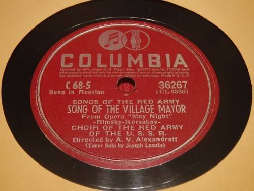 Choir red army 78 rpm - u.s.s.r.,