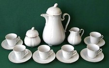 SERVIZIO VINTAGE DA CAFFÈ X 6 APULUM ROMANIA PORCELLANA BIANCA ANNI '70. SSS50