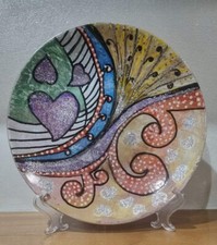 Piatto in vetro, decorato a